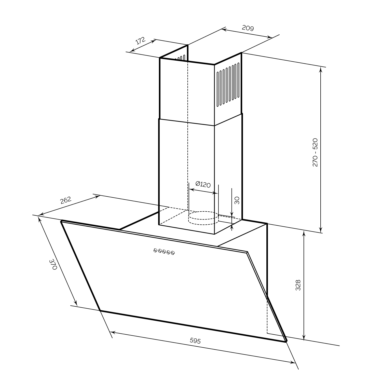 картинка Кухонная вытяжка Lex MOZA 600 R1 BLACK 