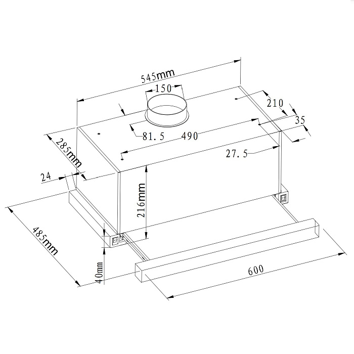 картинка Кухонная вытяжка Evelux TEL 60 WG 