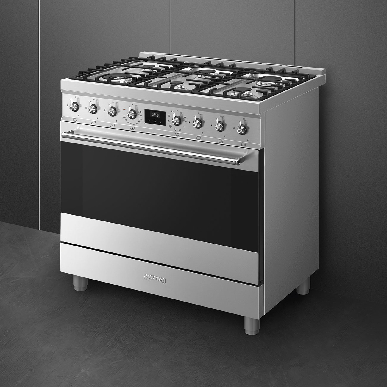 картинка Комбинированная кухонная плита Smeg C9GMX2  картинка Комбинированная кухонная плита Smeg C9GMX2