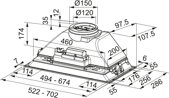 картинка Кухонная вытяжка полновстраиваемая Franke FBI 525 XS  картинка Кухонная вытяжка полновстраиваемая Franke FBI 525 XS