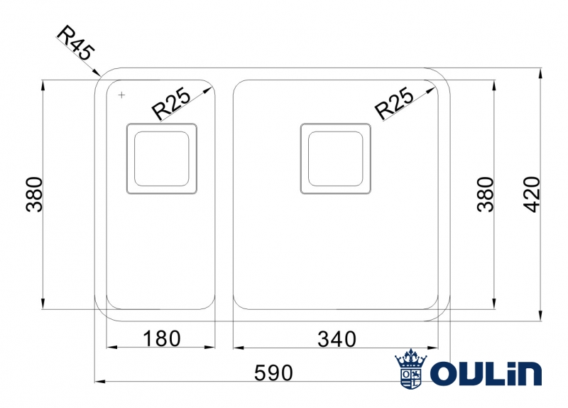 картинка Мойка для кухни Oulin OL-0369R  картинка Мойка для кухни Oulin OL-0369R