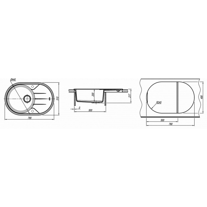картинка Мойка для кухни Florentina Лотос-780 