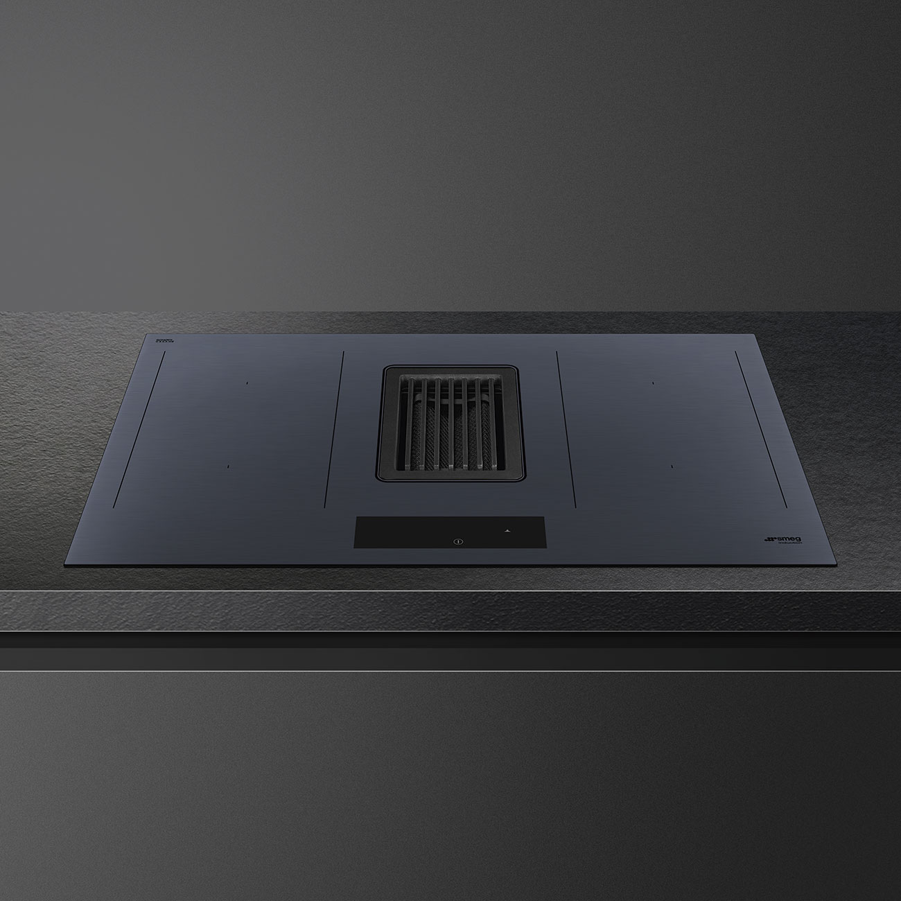 картинка Варочная панель с вытяжкой Smeg HOBD182DG Neptune Grey   картинка Варочная панель с вытяжкой Smeg HOBD182DG Neptune Grey
