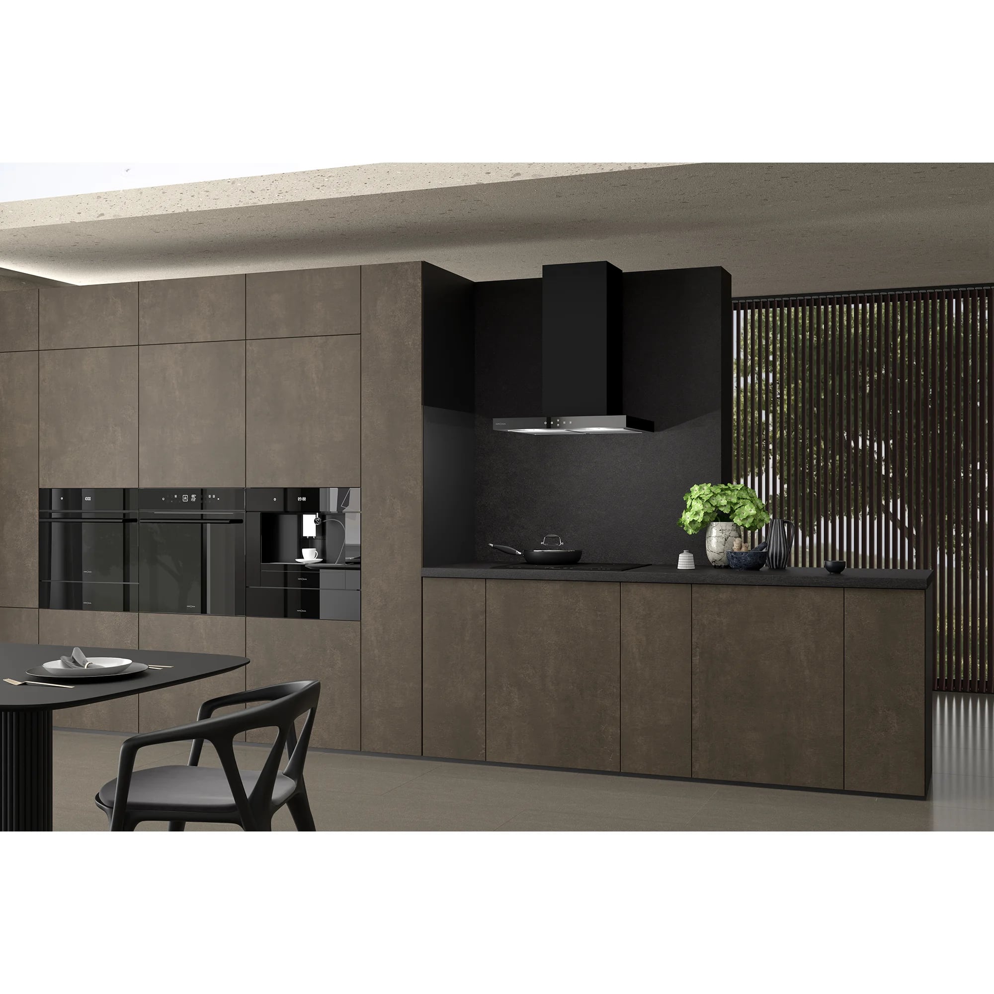 картинка Кофемашина встраиваемая Krona ONYX 45H coffee BL/BL  картинка Кофемашина встраиваемая Krona ONYX 45H coffee BL/BL