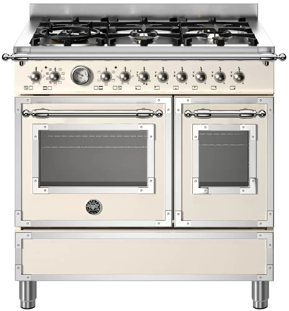 картинка Комбинированная кухонная плита Bertazzoni HER96L2EAVT слоновая кость  картинка Комбинированная кухонная плита Bertazzoni HER96L2EAVT слоновая кость