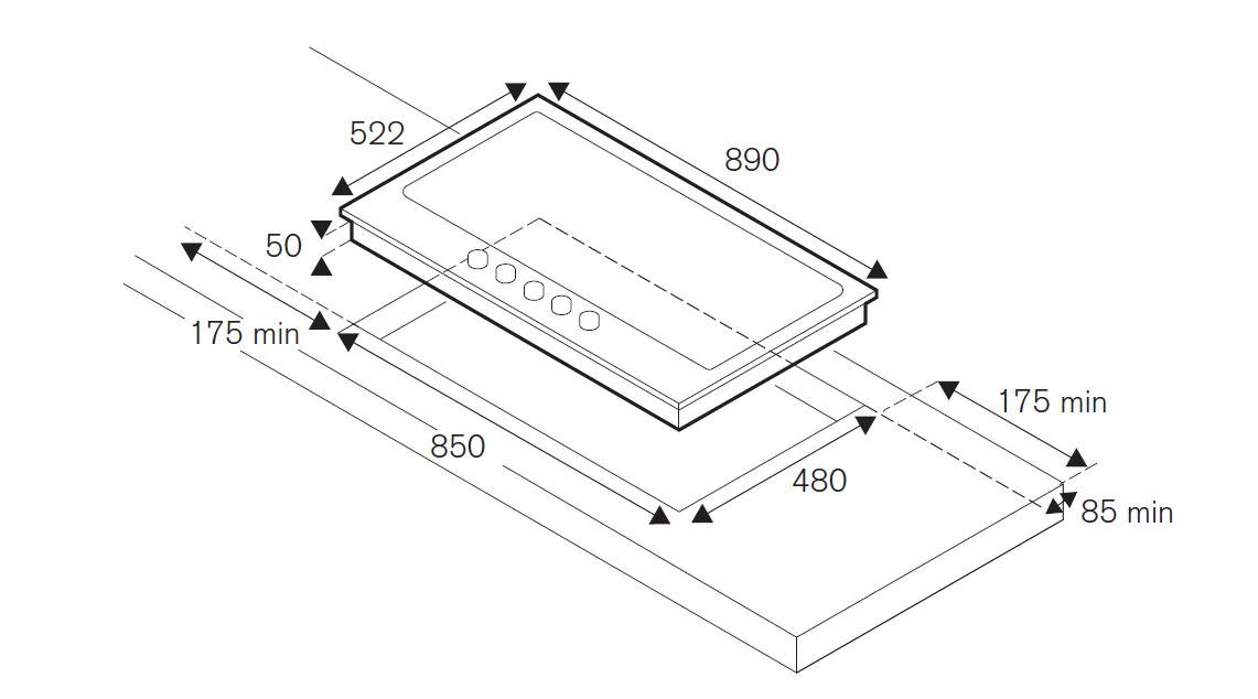 картинка Газовая варочная панель Bertazzoni P905CMODX нержавеющая сталь 