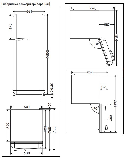 картинка Отдельностоящий холодильник Smeg FAB28RWH5 
