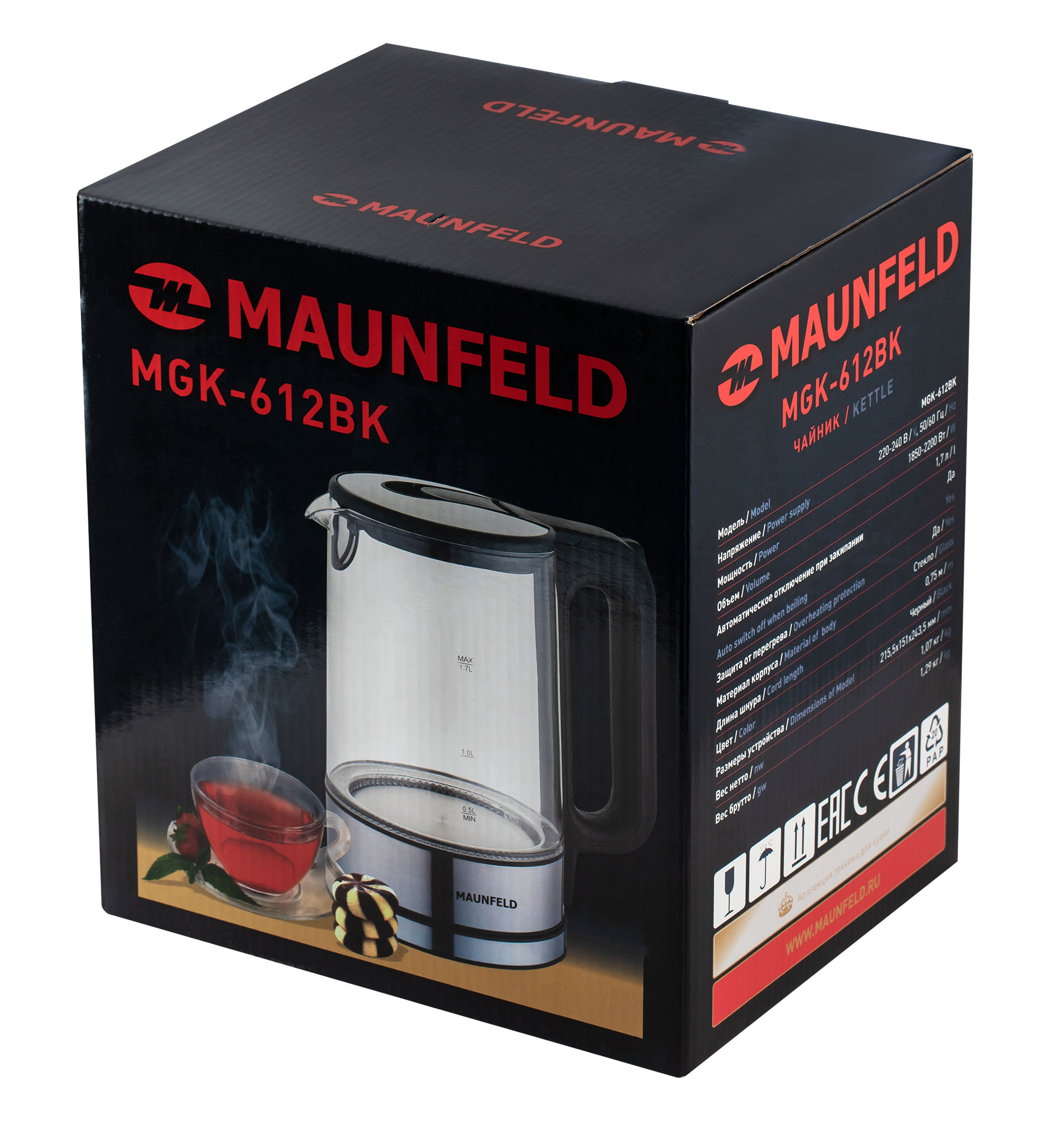 картинка Чайник Maunfeld MGK-612BK  картинка Чайник Maunfeld MGK-612BK