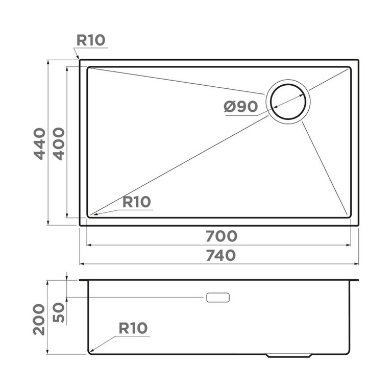 картинка Мойка Omoikiri TAKI 74-U/IF-LG SIDE  картинка Мойка Omoikiri TAKI 74-U/IF-LG SIDE