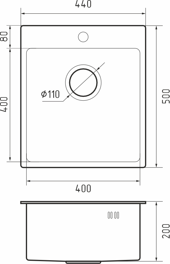 картинка Мойка для кухни Rivelato Rinox 4450 