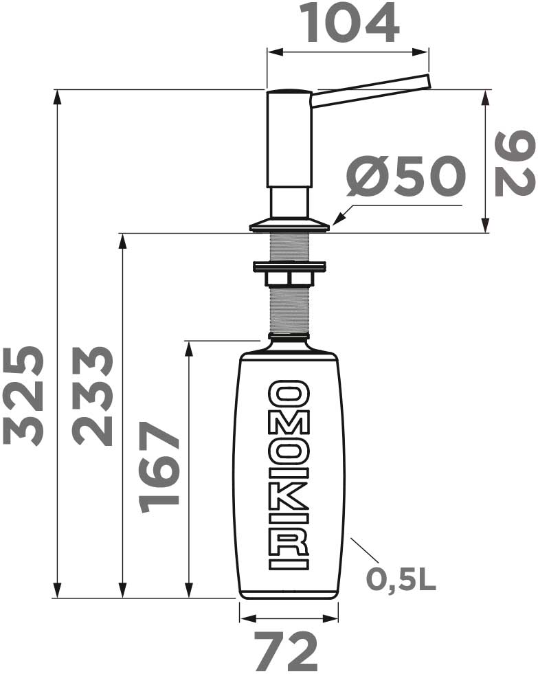 картинка Дозатор для мыла Omoikiri OM-02-P 