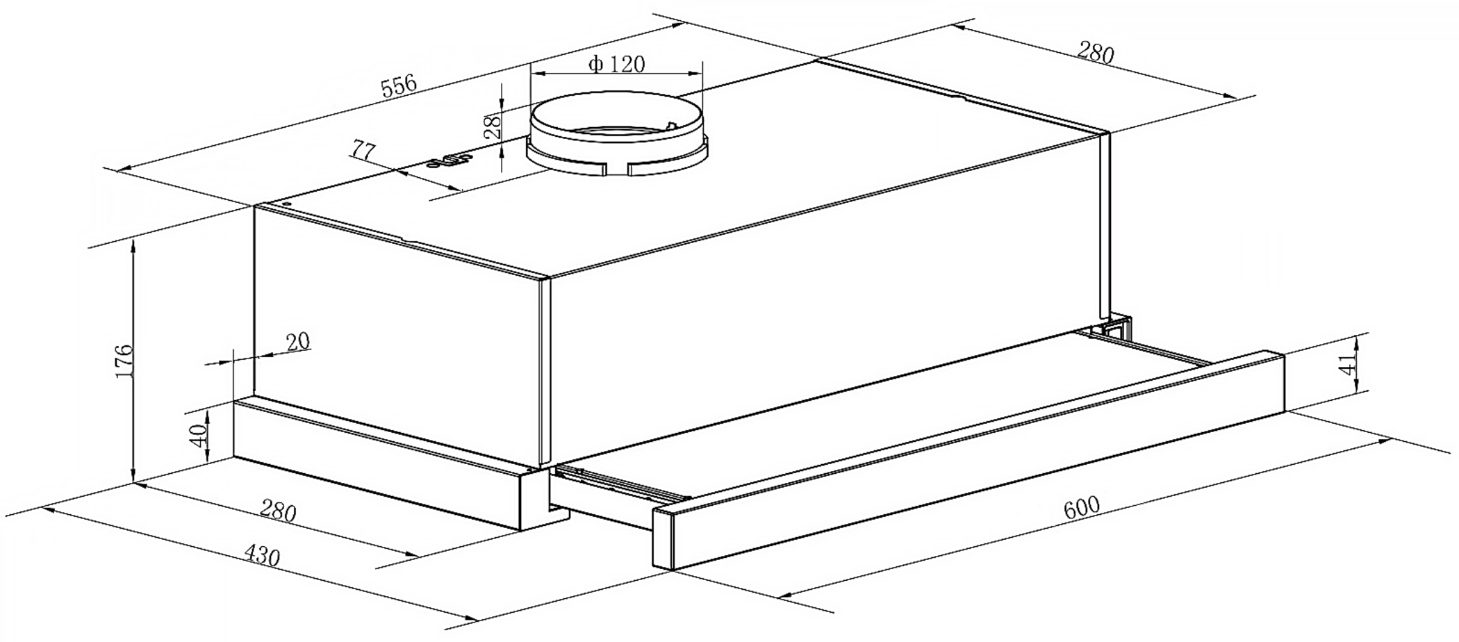 картинка Кухонная вытяжка Weissgauff TEL 06 1M WE 