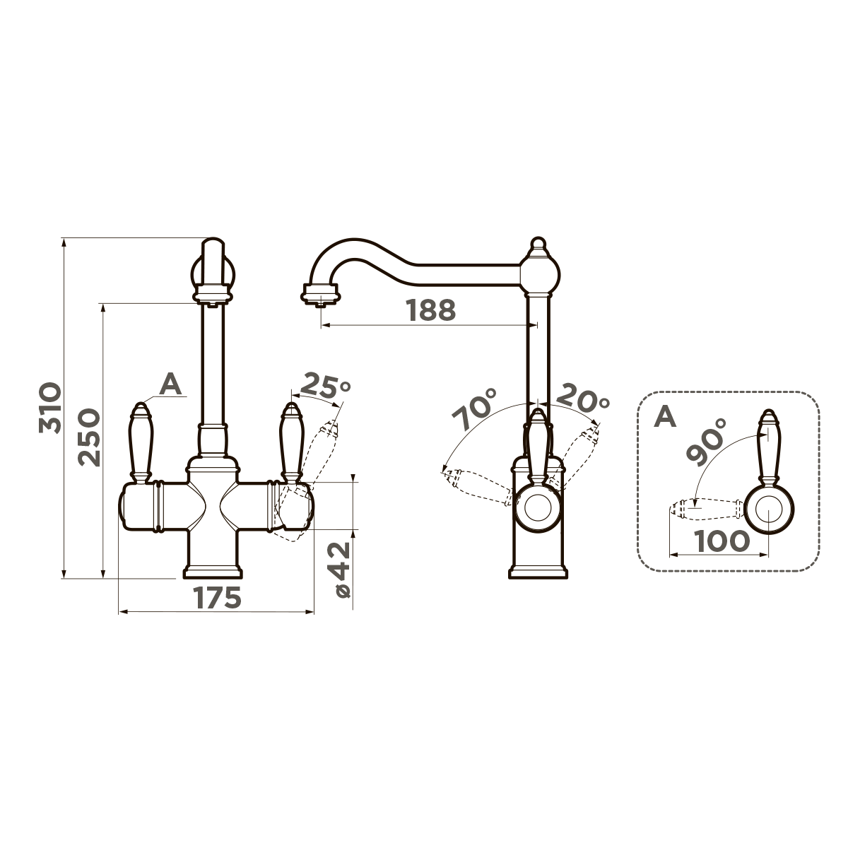 картинка Смеситель Omoikiri TOTTORI-АB античная латунь 