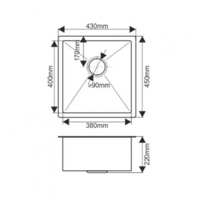 картинка Мойка для кухни Melana H4345 PROFLINE сатин 