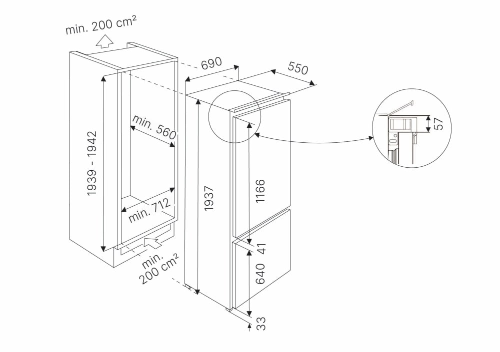картинка Встраиваемый холодильник Kuppersbusch FKGF 9835.0i 
