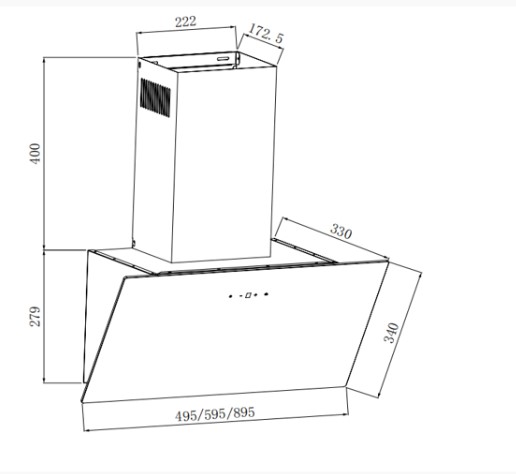 картинка Кухонная вытяжка Weissgauff Yota 600 Touch Black Glass 