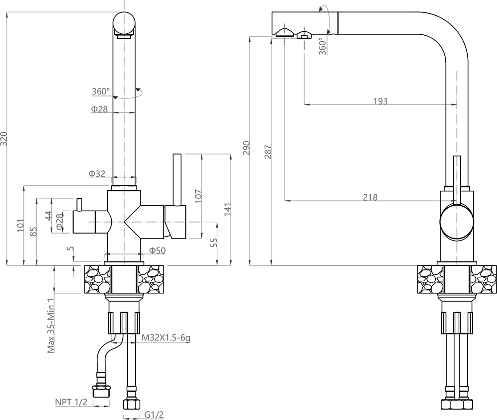 картинка Смеситель Granfest 3651 