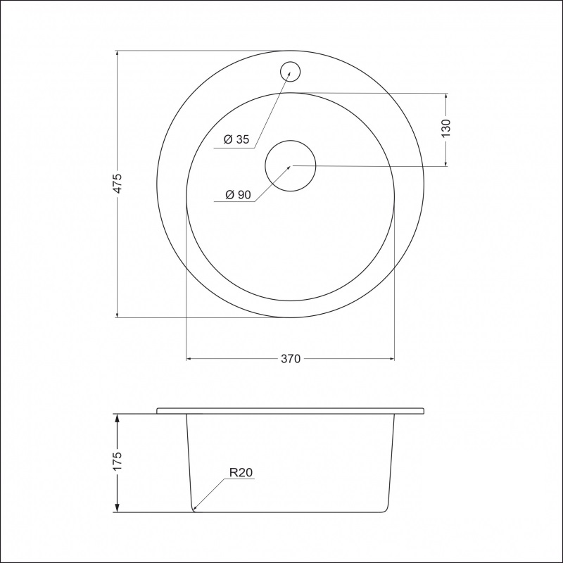 картинка Мойка для кухни Emar EMQ-1475.C 