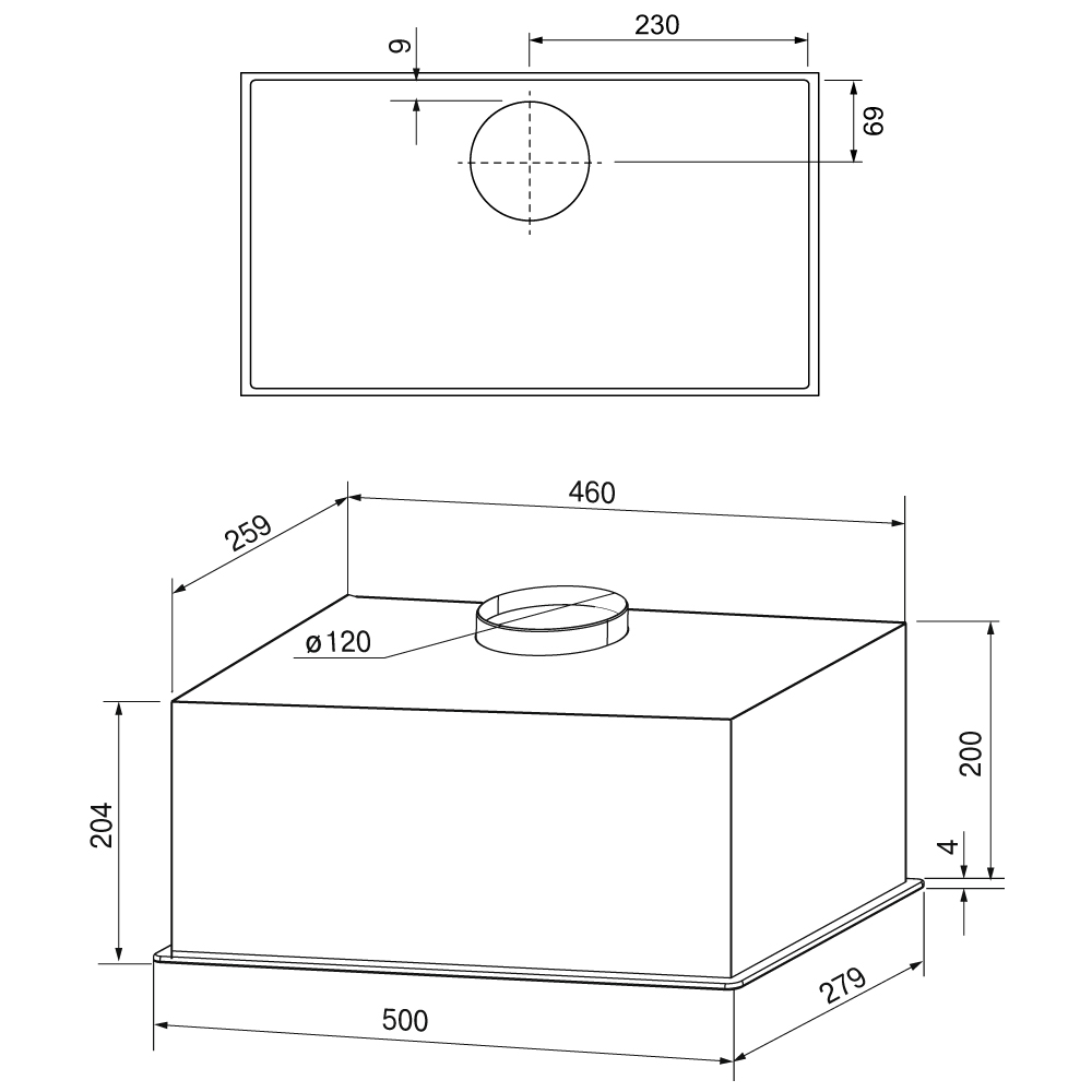 картинка Кухонная вытяжка Krona ARVEN 500 BLACK PB V2 