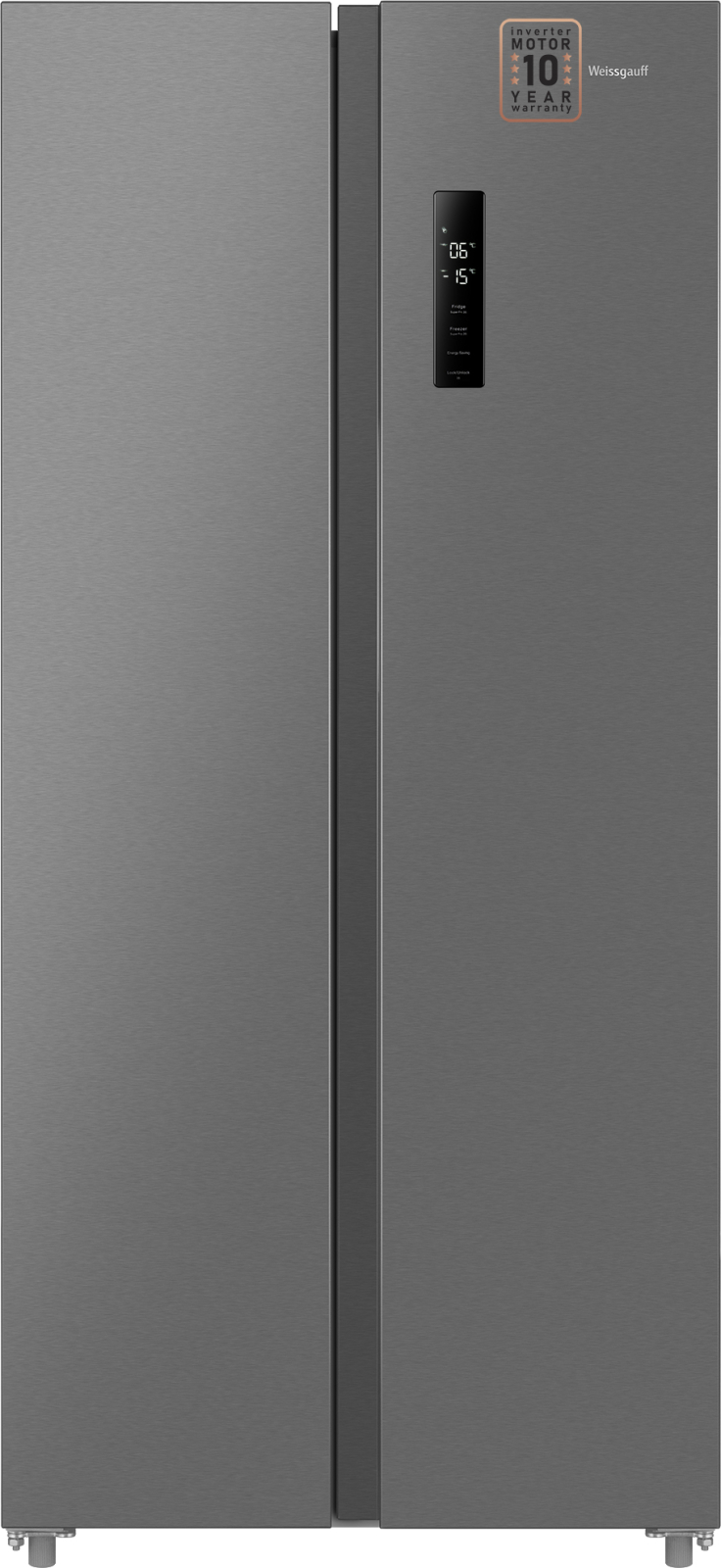 картинка Отдельностоящий холодильник Weissgauff WSBS 500 Inverter NoFrost Inox 