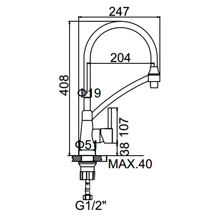 картинка Смеситель Ledeme L4399-2 черный 