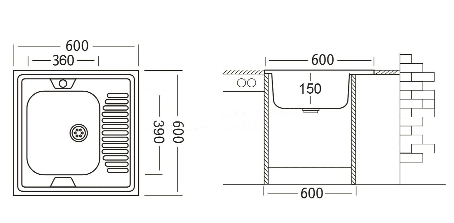 картинка Мойка Ukinox STD600.600 ---4C 0L- 