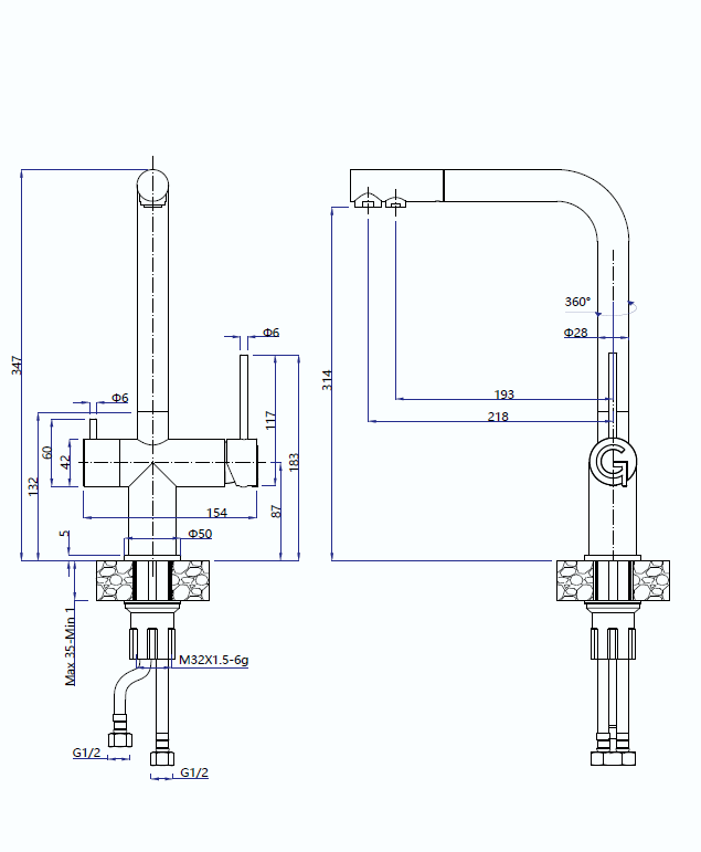 картинка Смеситель Rivelato Lugano 1523513 BS 