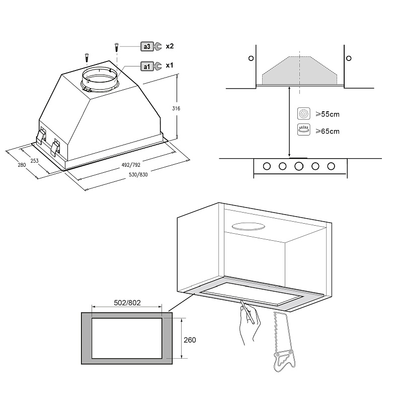картинка Кухонная вытяжка Korting KHI 60945 DGN 
