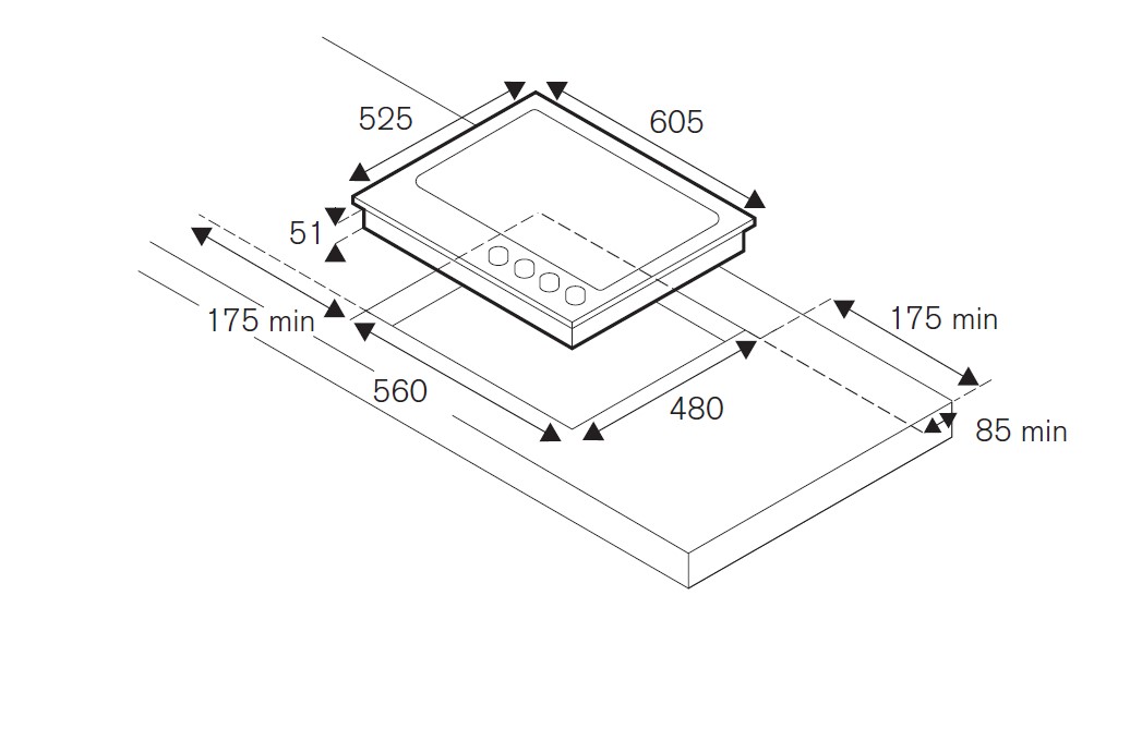 картинка Газ на стекле варочная панель Bertazzoni P604LMODGNE 