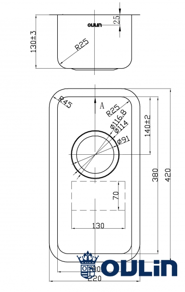 картинка Мойка для кухни Oulin OL-0361ROUND  картинка Мойка для кухни Oulin OL-0361ROUND