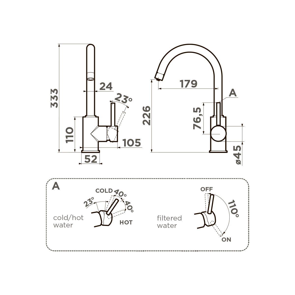 картинка Смеситель Omoikiri SHINAGAWA 2 PLUS-GB 