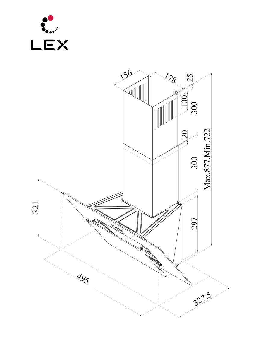 картинка |Discount| Кухонная вытяжка Lex MIRA G 500 WHITE  