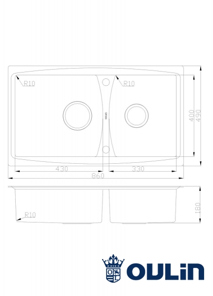 картинка Мойка для кухни Oulin OL-S8203  картинка Мойка для кухни Oulin OL-S8203