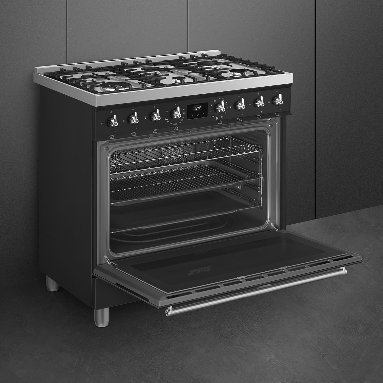 картинка Комбинированная кухонная плита Smeg C9GMMB2  картинка Комбинированная кухонная плита Smeg C9GMMB2