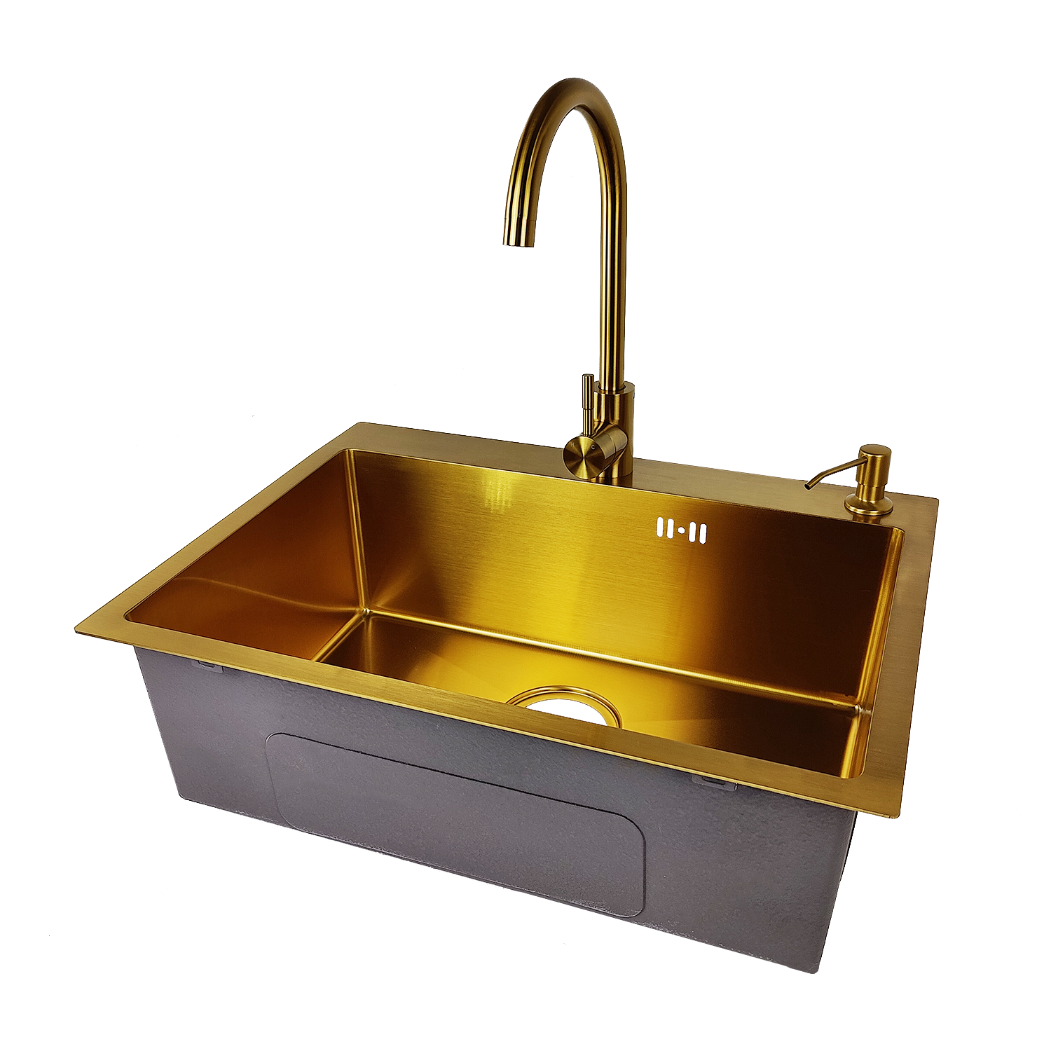 картинка Комплект Emar PVD GOLDEN (мойка, смеситель, дозатор)   картинка Комплект Emar PVD GOLDEN (мойка, смеситель, дозатор)