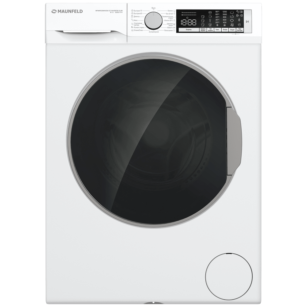 картинка Стиральная машина с паром Maunfeld MFWM128WH300 ST INVERTER SLIM 
