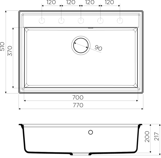 картинка Кухонная мойка Omoikiri DAISEN-77 