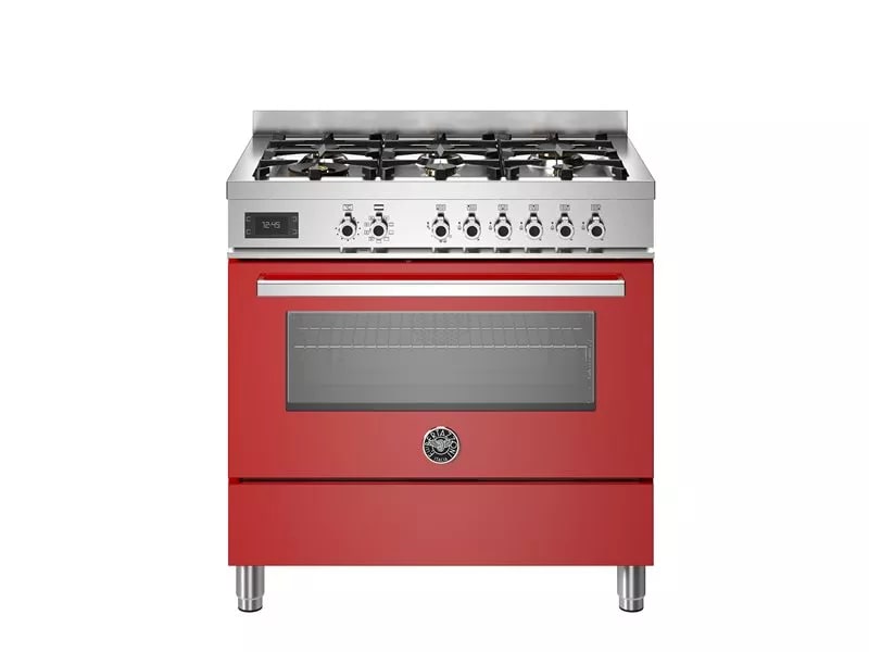 картинка Комбинированная кухонная плита Bertazzoni PRO96L1EROT красная  картинка Комбинированная кухонная плита Bertazzoni PRO96L1EROT красная