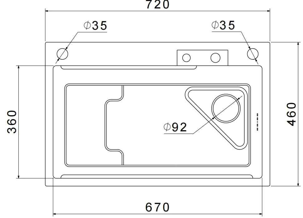 картинка Мойка для кухни Granfest 7246 PVD графит 