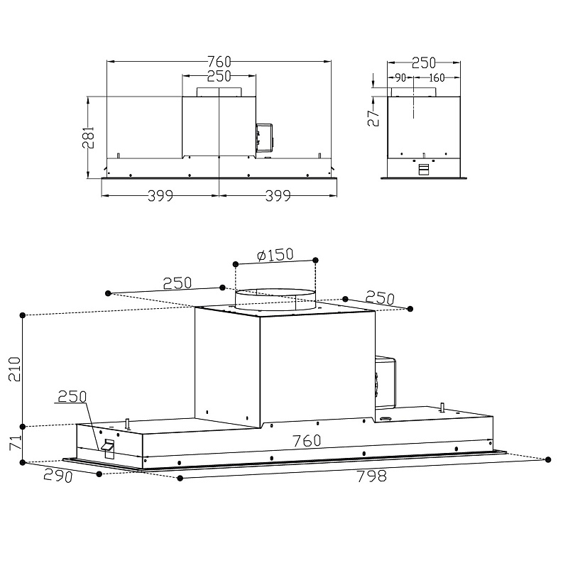 картинка Кухонная вытяжка Korting KHI 9099 ICGN  картинка Кухонная вытяжка Korting KHI 9099 ICGN