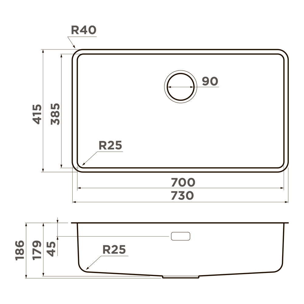 картинка Кухонная мойка Omoikiri OMI 73-U/I ULTRA IN 