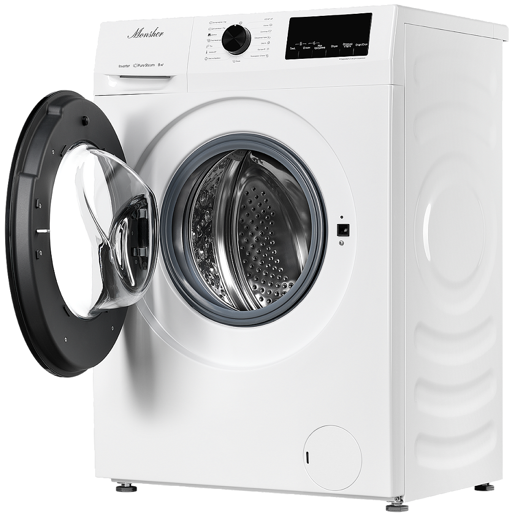 картинка Стиральная машина с паром Monsher MWM 460 BLANC  картинка Стиральная машина с паром Monsher MWM 460 BLANC
