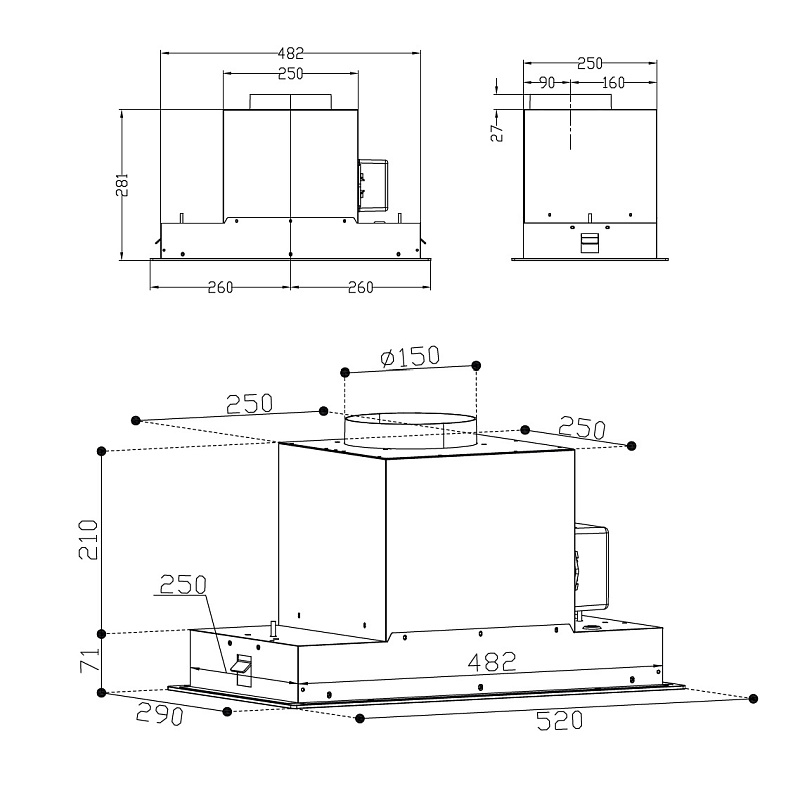 картинка Кухонная вытяжка Korting KHI 6099 ICGN  картинка Кухонная вытяжка Korting KHI 6099 ICGN