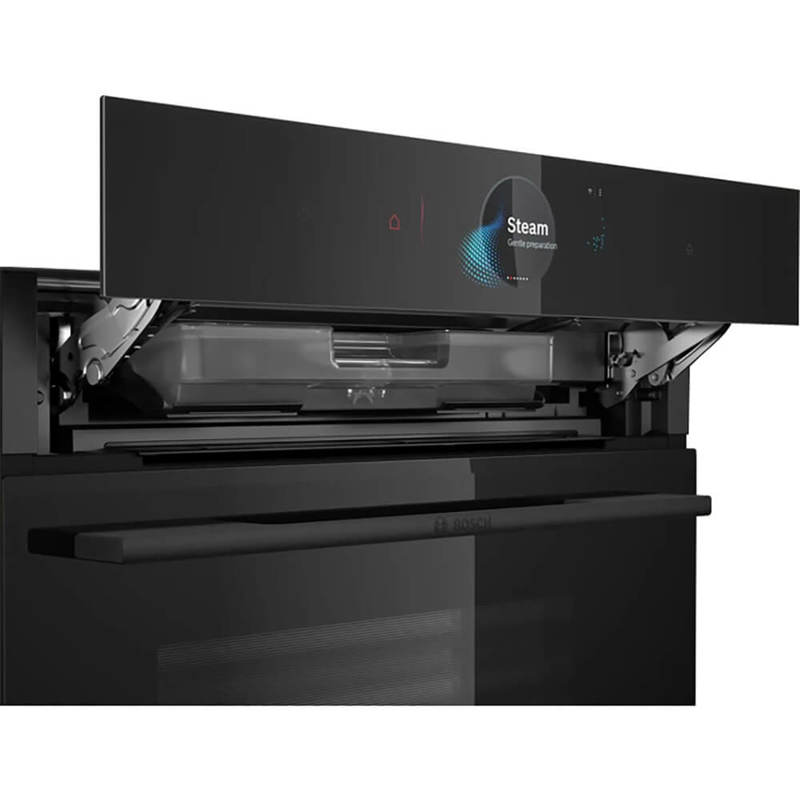картинка Электрический духовой шкаф с функцией пароварки Bosch HSG958DB1S черный 