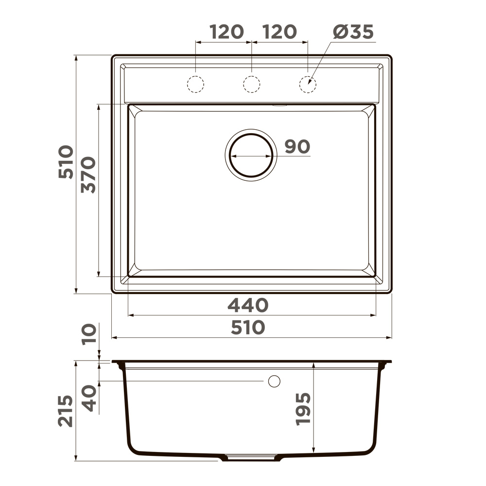 картинка Кухонная мойка Omoikiri Daisen 51 