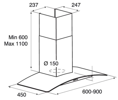 картинка Кухонная вытяжка Jetair TORY P 90 INX 
