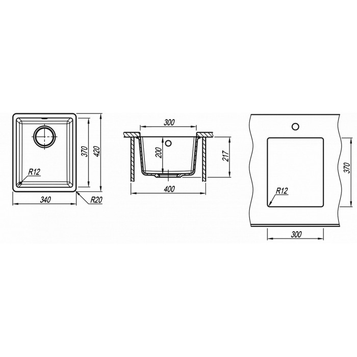 картинка Мойка для кухни Florentina Вега-300 