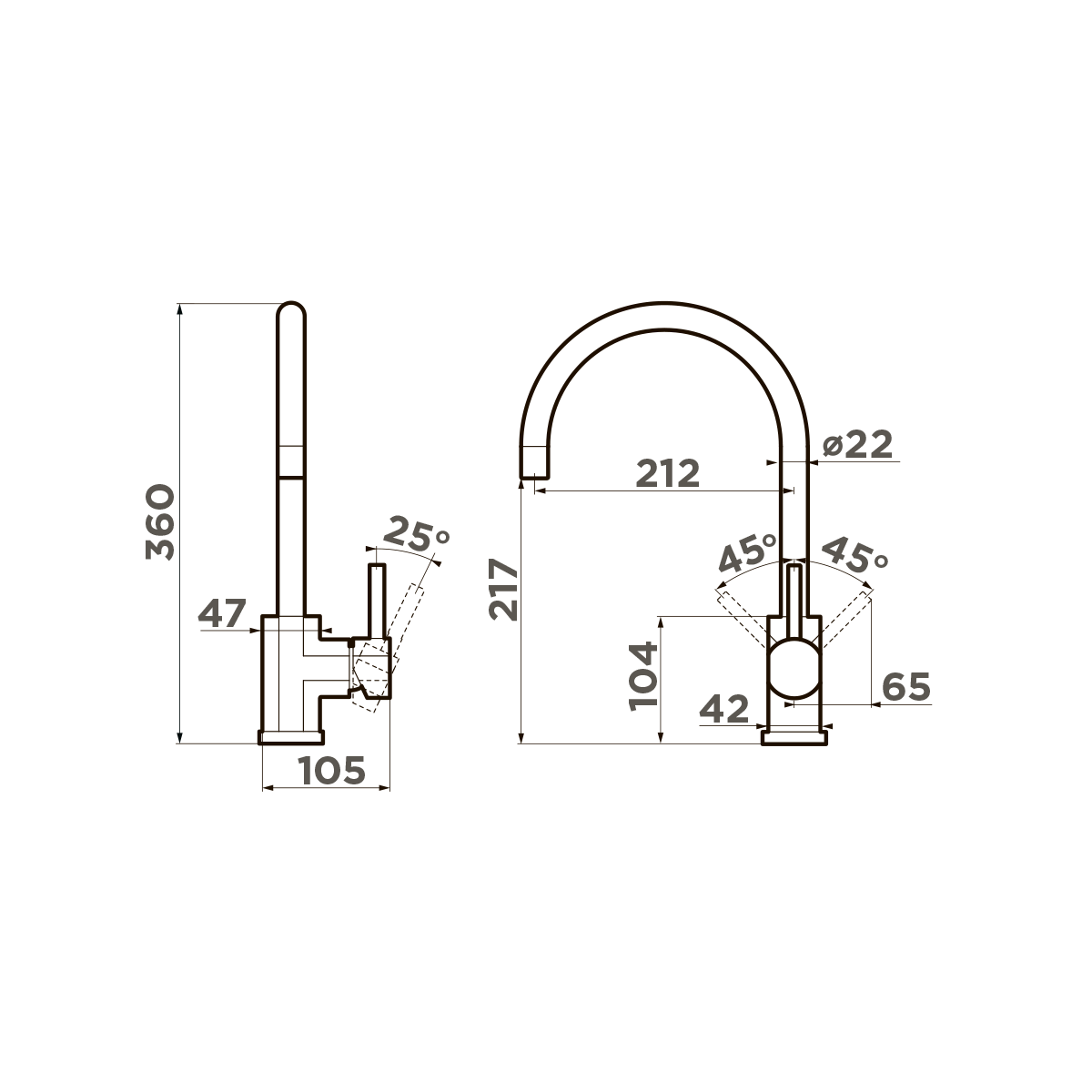 картинка Смеситель Omoikiri WAKAYAMA-GM вороненая сталь 