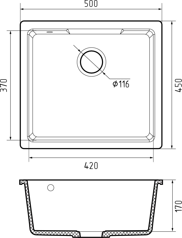 картинка |Discount| Мойка для кухни Granfest URBAN 4550 