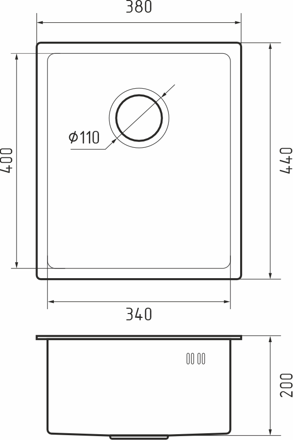 картинка Мойка для кухни Rivelato Rinox 3844 UN PVD black  картинка Мойка для кухни Rivelato Rinox 3844 UN PVD black